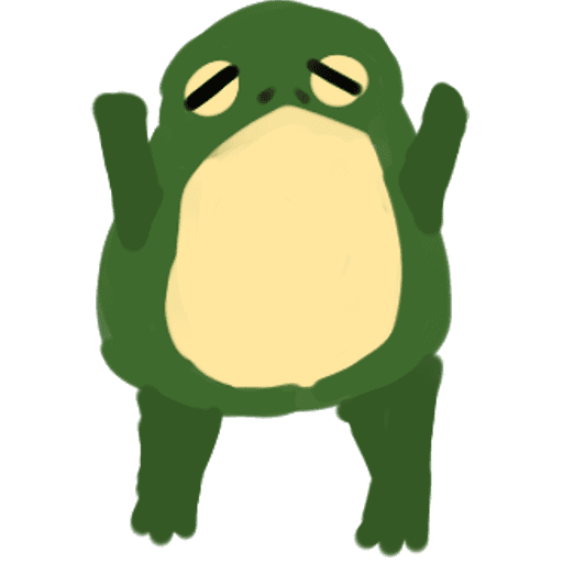Frog hanging on card